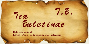 Tea Buletinac vizit kartica